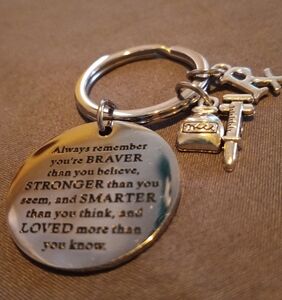 Always Remember You Are Braver Stronger Smarter Than You Think medical Keychain